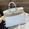 Borsa da donna in vera pelle L Borsa da cucito con filo di cera manuale francese completa Borsa originale in pelle di vitello Togo di fascia alta Borsa da donna di grande capacità Tendenza