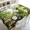 Nappe de Table colorée en pierre d'arbre scénique, couverture rectangulaire pour fête, salle à manger à domicile, décor de café, nappe lavable