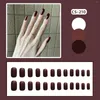 Falska naglar långt rött kaffe falsk passform perfekt konstgjorda kvinnor känsliga handdekoration