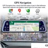 Acessórios gps do carro 4g adas dvr 10 Polegada android wifi fl stream mídia espelho retrovisor 2gadd32gb memória flash com hd 1080p duplo le dhtmf