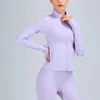 Lu Align T-shirt Kvinnor Definiera beskuren jacka med zip ärmar Sportjacka Vandringjacka Running Set Yoga Lu Lemon LL 2024