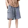 Jeans voor heren Werkkleding Denim shorts voor de zomer Dunne losse kwartbroek Fuzzy House Jean Regular Fit Heren E Motion