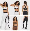 Hot Al Yoga passar sport Bras Top+Pants Passar Up Bh Justerbara remmar Medium Support Gym Vest High-Rise Running Sweatpants Dance Pilates Muse