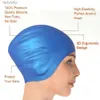 Bonnets de natation Bonnets de natation imperméables en Silicone protègent les oreilles cheveux longs sport natation piscine chapeau bonnet de bain adultes hommes femmes couleur Pure hatL240125