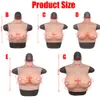 Costume Accessories Short Upper Body Thin Silicone Fake Boobs Round Collar Breast Form Plate for Cd Td Transgender Transvestite Cosplay Shemale