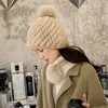 Женский комплект: шапка из натурального меха норки + шарф из натурального меха норки, вязаные шапочки, эластичная шапка, зимний теплый воротник