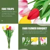 Bouquets de tulipes simulés, 15 pièces, fleurs décoratives, pour mariage, Boquets délicats, décor de chambre à coucher en Pu