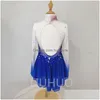 Skating Dresses Liuhuo Figure Dress Girls Teens Blue Ice Dance Skirt Quality Crystals Dancewear Ballet Performance Drop Delivery Spo Dhreo