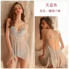 Robes décontractées Style Sexy Gaze Acier Anneau Sling Robe Respirant Col En V Érotique Dos Nu Mode Romantique Passion Doux Bowknot Mignon 0ZZJ