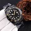 メンズオートマチックメカニカルセラミックウォッチ41mmフルステンレス鋼水泳腕時計