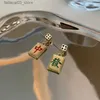 Stud Creative Unique Design Style chinois Mahjong Pendentif Boucles d'oreilles pour femmes Hommes Simple Cool Funny Party Bijoux Cadeau Mah-Jongg Q240125