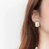 Boucles d'oreilles carrées en diamant 10A, matériau en laiton plaqué or 18 carats, boucles d'oreilles de luxe à la mode pour femmes