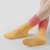 Athletic Socks Fashion Gradient Mid-Calf Yoga Pilates for Women Silicone Non-Slip Sports Inhoor Dance Fitness Floor