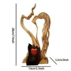 Love Eternal Wood Ornaments Wooden-Heart Desktop Sculpture Couple Kissing Statue Love Art Ornaments for Home Decorations 240122