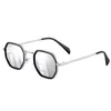 Sonnenbrille Retro Polygon für Frauen Männer trendy riechen Brille Mode Sechseck Metallrahmen