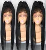 Hoge kwaliteit zwarte kleur kant frontale cornrow vlechten pruik Micro Box Braids pruik Afrika-Amerikaanse vrouwen stijl synthetische vlechten pruik lac4604596