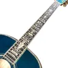 Véritable ormeau peint en bleu-violet om45 de 40 pouces incrusté de guitare acoustique à doigt noir