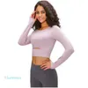 Luyogasports Lu-01 Yoga Sports Bra Women Gym Fitness Clothes Long-Sleeved T-Shirt Padded Half Length Running Slim Athletic Workout Top 61