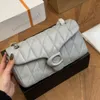 New Designer Quilted Tabby Crossbody Bag Women High Quality Chain Shoulder Bag Luxury Leather Tote Classic Fashion denim Shopping Bag Brand Small Square Bag 240125