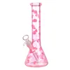 9,9 tum färskt molnmönster Glas Bong Vibrant molnvattenrör tjock bubbler -vattenpipa med glasnedstam perc och 14 mm glasskål för rökning H5414