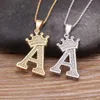 Pendentif Colliers Mode luxe A-Z couronne Alphabet pendentif chaîne collier Style Punk chanceux nom Initial bijoux meilleure fête de mariage cadeau d'anniversaire YQ240124