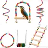 Другие товары для птиц, игрушка для попугая, цветная качели, лестница для восхождения, клетка с постоянным столбом, аксессуары для домашних животных