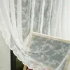 Curtain Pastoral Style Window Mosquito For Bathroom Door Bedroom Hollow Tulle White Flower Pattern Curtains Home Textile