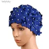 Gorros de natación, gorro de baño de verano, gorro de pétalos de flor para piscina, gorro de baño de tamaño libre para mujer L240125