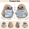 New Positive Energy Potato Embrace Pocket Mini Handmade Plush Wool Knitted Doll with Card Fun Christmas Gift Home Room Decoration 240124