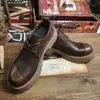 Masculino vintage couro genuíno formal marca qualidade artesanal sola grossa outono nova plataforma causal sapatos de negócios homem