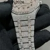 AP Watch Diamond Moissanite Iced Out Can Pass Test Rose Version Stones Gold Silver Pass Test Mens T OP Quality Mechanical Eta Movement Full Out 2-Tone Shiny