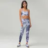 Lu-010 conjunto de yoga gravata tingida impressa sutiã esportivo legging calças femininas roupas de ginástica regata calças roupa interior jogging su 39