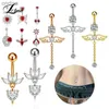 Nombril Bell Button Rings Angle Wings Rose Zircon Mode Haute Qualité En Acier Chirurgical Nombril Piercing Nombril Anneaux Belly Piercing Bijoux De Corps YQ240125