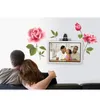 Autocollants muraux de fleurs décoratives amovibles, sparadrap de fond de salon, décoration murale de maison