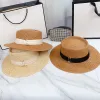 Gold Buckle Straw Hat for woman Designer Beach Hats Summer Grass Braid Luxury Mens Flat Fitted Bucket Hat Bob Vacation Sunhats Casquette weote