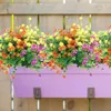 Faux Floral Greenery 5PCS Artificial Flowers for Outdoor Decoration Spring Summer UV Resistant Plastic Shrubs Home Garden Decor YQ240125