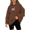 Designer AL0 Automne Hiver AL Yoga Costume Sweat à capuche Demi-Zip Pull de sport pour femmes Veste de gymnastique en vrac Fitness Court Manteau en peluche Sweat-shirt en gros