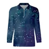 Men's Polos Sky Map Print Casual Polo Shirts Astronomy Lovers T-Shirts Long Sleeve Graphic Shirt Spring Vintage Oversized Men Clothes Gift