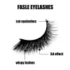 Nuovo commercio all'ingrosso 3d Cat Eye Lashes Ciglia morbide naturali Occhio alato Ciglia allungate Ciglia finte Estensione ciglia 7 paia un set