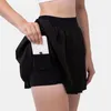 Active Shorts Lycra Pleated Sports Skirt Anti-walking Badminton Clothes Tennis Integrated Fitness Running Yoga For Women