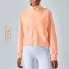 Lu-326 Veste pour tenues de Yoga vêtements de course Fitness haut veste femme fermeture éclair loisirs amples séchage rapide chemisier de sport à manches longues Cas 76