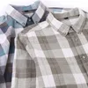 Camisas de vestido masculinas primavera/verão moda casual grande xadrez manga comprida forrado masculino gradiente roupas superiores do homem