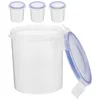 Botellas de almacenamiento 4 piezas de desayuno portátil yogurt con tapa de diseño transparente avena recipiente de leche pequeña