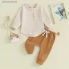 Kleidungssets Lioraitiin 6M-4Y Kleinkind Baby Boy Kleidung Solide Langarm Sweatshirt Pullover Top Jogger Hose Herbst Sweatsuit Outfit