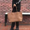 Nuova borsa tote per mamma e bambino in vera pelle intrecciata di grande capacità, borsa per mamma con cestino per verdure sotto le ascelle, con una spalla