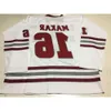 トップステッチカストムNCAA 16 CALE MAKAR MASSACHUSETTS MINUTEMEN HOCKEY JERSEY UMASS 35年イーストジャージーワインレッドホワイトANY NAME NUM 19