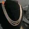 2023 meistverkaufte Hip Hop Iced Out Schmuck S925 3mm 4mm Lose Synthetische Stein Moissanite Diamant Tennis Halskette