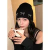 Beanie/Skull Caps Y2k Bow Knitted Hat Beanie Kanye Hats For Women Kpop Cap Warm Ski Mask Adventure Time Balaclava Spicy Girl Style Hat Versatile 240125