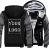 Herrenjacken Personalisieren Sie Ihr Logo Winter Dicke Langarm-Kapuzenpullover mit Reißverschluss Mode Outdoor Warmer lockerer Mantel Personalisierte Kleidung