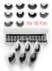 Hela ögonfransarna 20304050100 Par 3D Mink Lashs Natural Mink Eyelashes Makeup Cilios Dramatic False in Bulk1964447